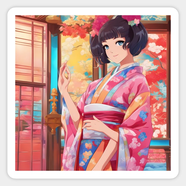 Chibi Cutie Adorable Anime Girl Sticker by animegirlnft